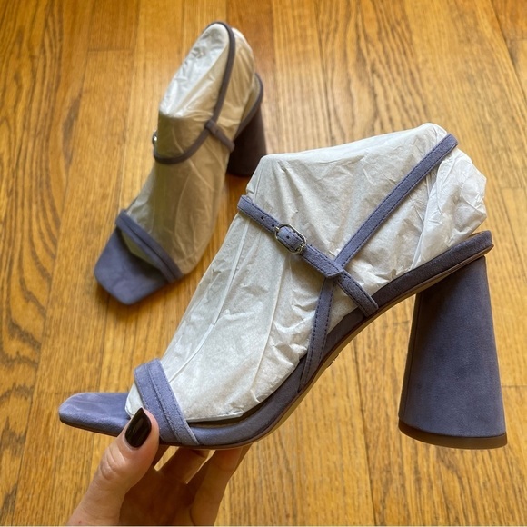 NEW Sam Edelman Kit Violet Suede Leather Block Heel Sandal Size 9 NWT - Picture 1 of 3